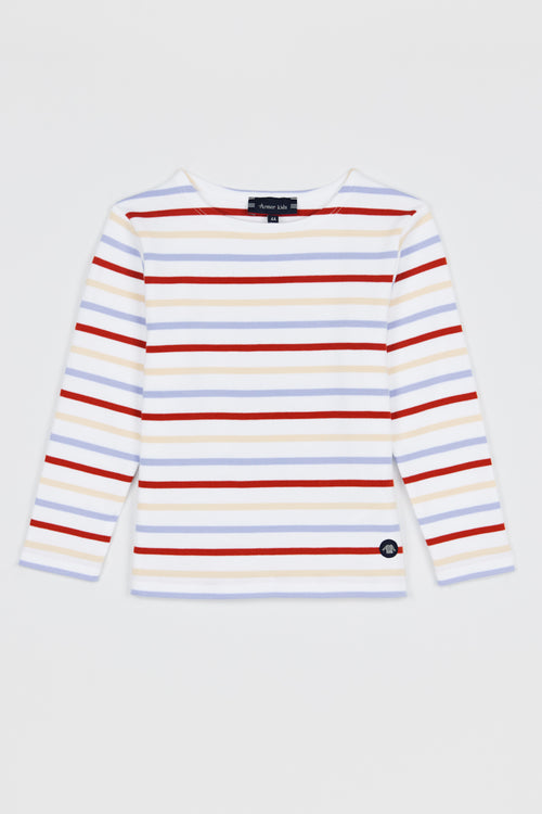 Kids three-colour Breton shirt - thick cotton - Armor-lux - 1