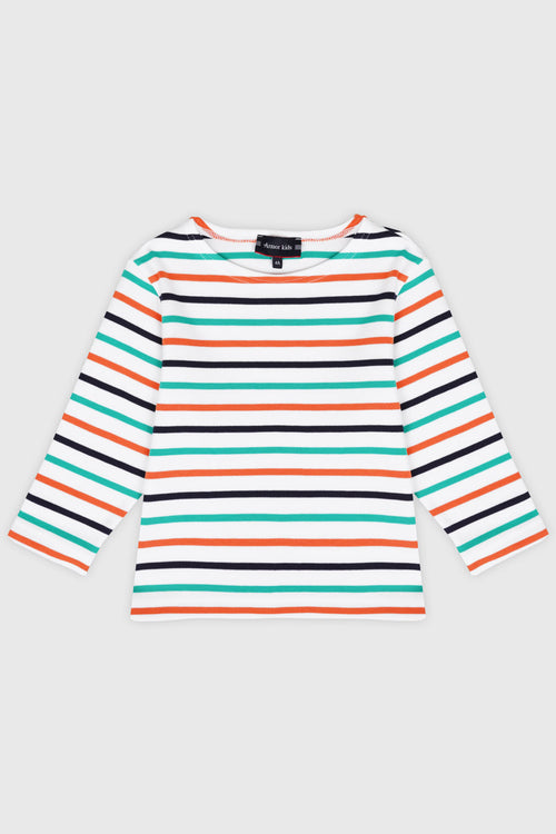 Kids three-colour Breton shirt - thick cotton - Armor-lux - 1