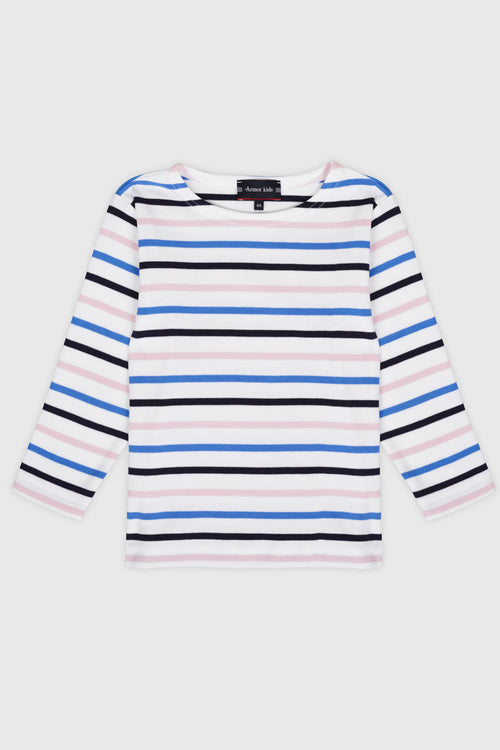 Kids three-colour Breton shirt - thick cotton - Armor-lux - 1