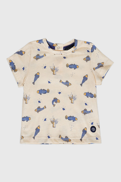 T-shirt sérigraphié vie sous marine Baby - coton - Armor-lux - 1