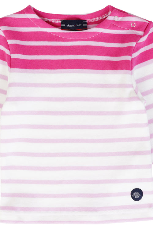 Baby two-colour Breton striped shirt - thick cotton - Armor-lux - 3