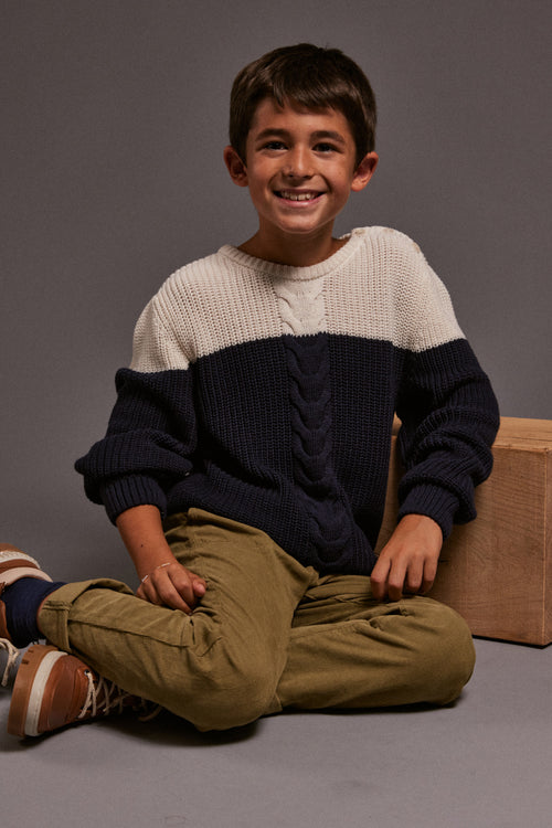 Pull à torsades Kids - coton et laine - Armor-lux - 1