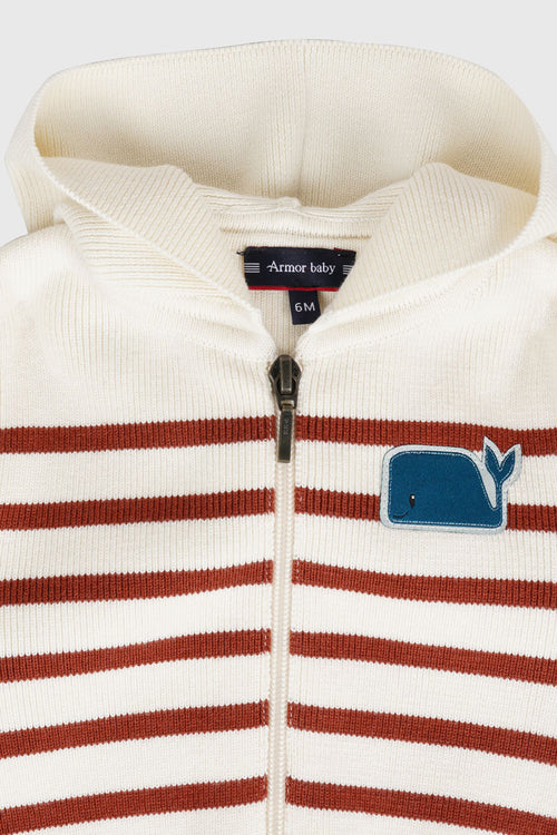 Gilet zippé à capuche Baby - coton et laine - Armor-lux - 3