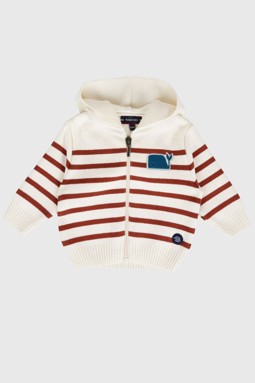 Gilet zippé à capuche Baby - coton et laine - Armor-lux - 1