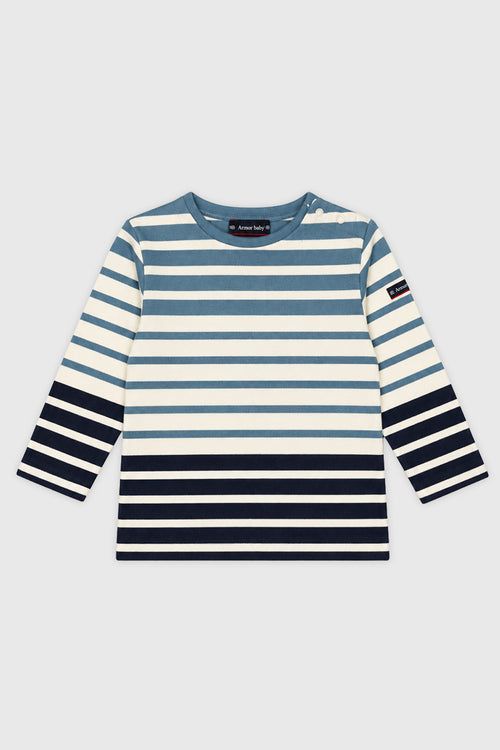Baby Tricolour Breton Stripe Top - Thick Cotton - Armor-lux - 1