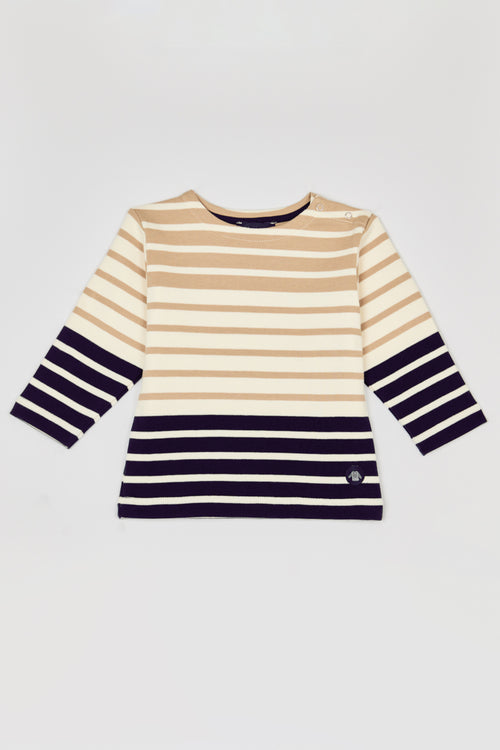 Dreifarbiges Matrosenshirt für Babys – dicke Baumwolle - Armor-lux - 1