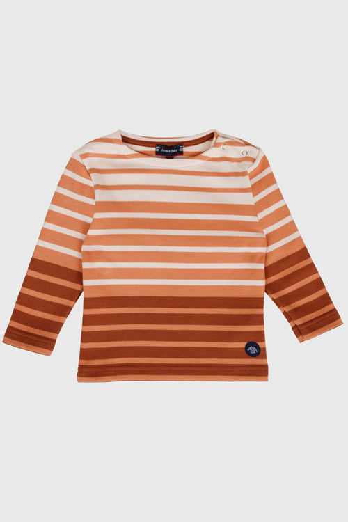 Baby three-colour Breton striped shirt - thick cotton - Armor-lux - 1