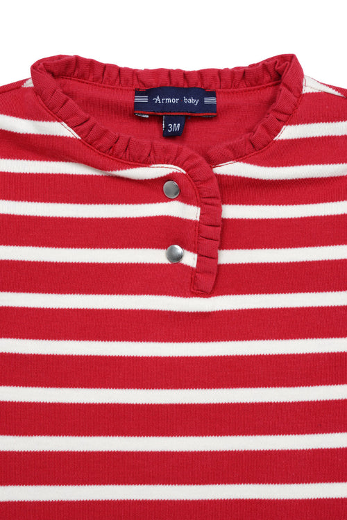 Baby Breton shirt with buttoned collar - thick cotton - Armor-lux - 3