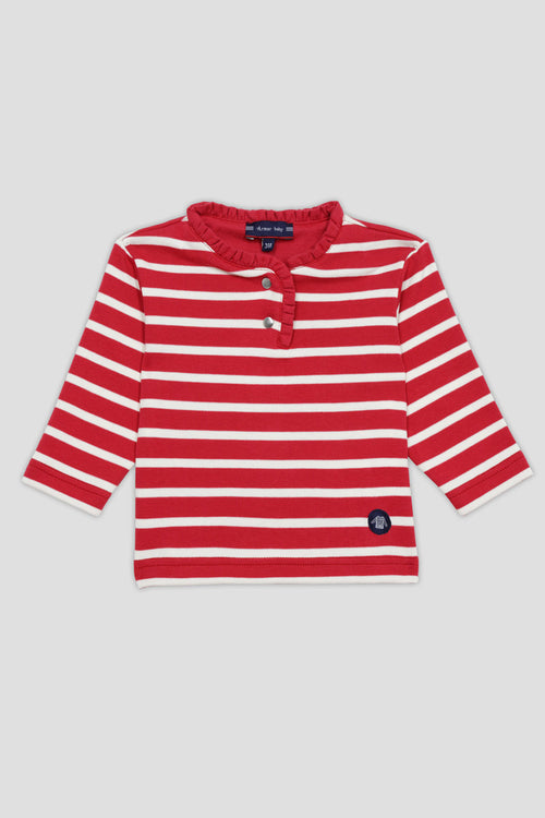 Matrosenshirt mit Knopfverschluss am Kragen Baby – dicke Baumwolle - Armor-lux - 1