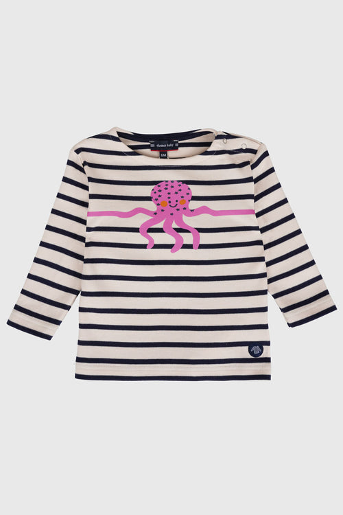 Baby Octopus Breton striped shirt - thick cotton - Armor-lux - 1