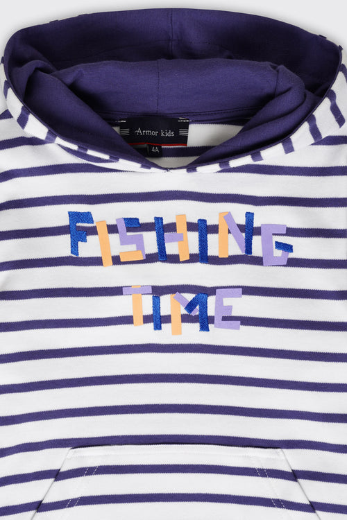 Sweat fishing time rayé à capuche Kids - coton - Armor-lux - 2