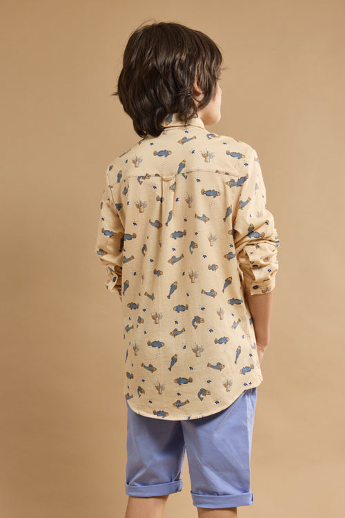 Chemise imprimée poissons, anémones et coraux Kids - coton - Armor-lux - 4