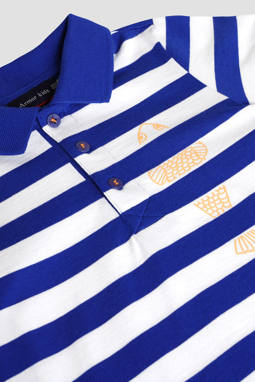 Polo rayé et brodé poisson Kids - coton - Armor-lux - 2