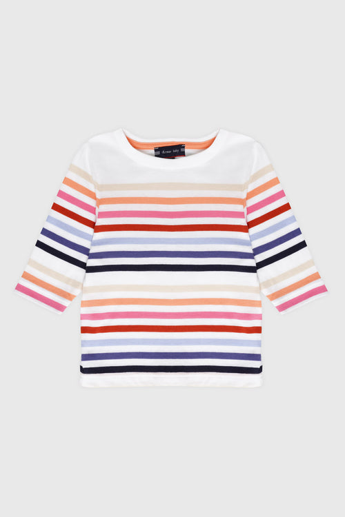 Baby multicoloured Breton striped shirt - cotton - Armor-lux - 1