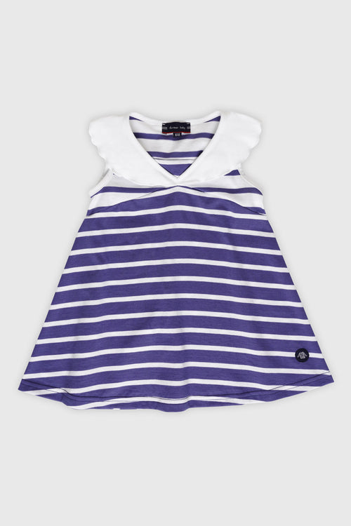 Baby sleeveless striped dress — light cotton - Armor-lux - 1