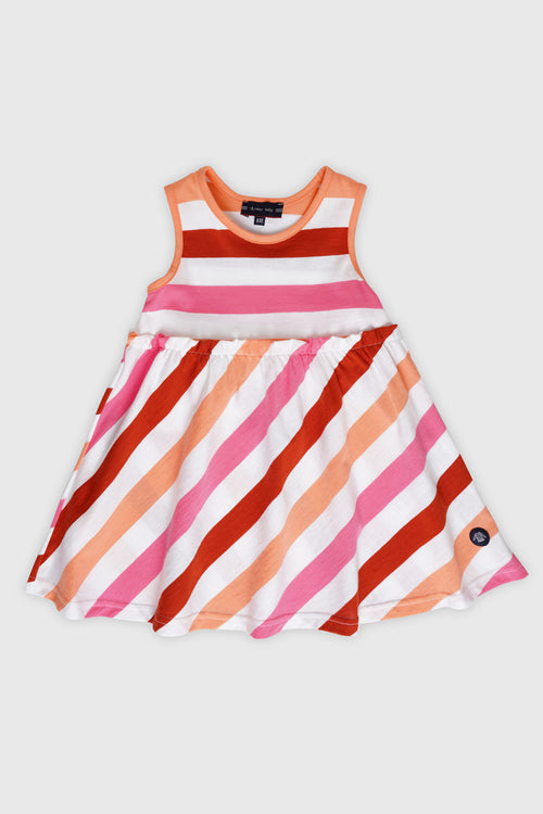 Ärmelloses dreifarbig gestreiftes Kleid Baby – leichte Baumwolle - Armor-lux - 1