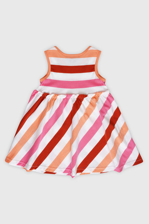 Ärmelloses dreifarbig gestreiftes Kleid Baby – leichte Baumwolle - Armor-lux - 2