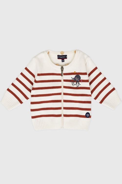 Baby zip cardigan - cotton and wool - Armor-lux - 2