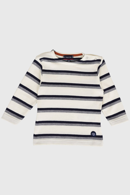 Baby jacquard Breton shirt - lightweight cotton - Armor-lux - 1