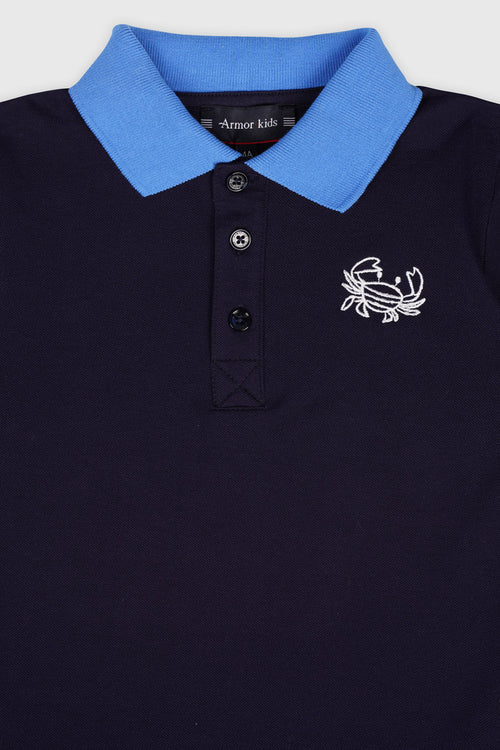 Crab” Kids embroidered polo shirt - cotton - Armor-lux - 2