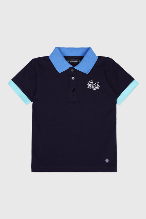 Crab” Kids embroidered polo shirt - cotton - Armor-lux - 1