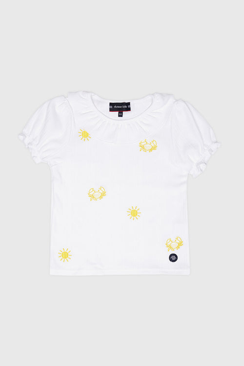 T-Shirt mit kurzen Ärmeln und gerafftem Kragen - Baumwolle - Armor-lux - 1