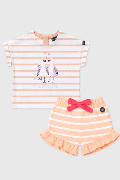 Gestreifter Pyjama Baby - leichte Baumwolle - Armor-lux - 1