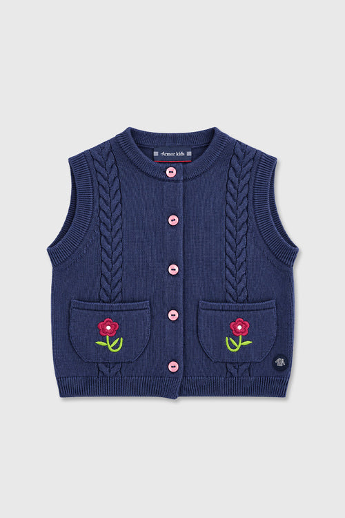 Ärmellose Kinder-Strickjacke - Baumwolle und Wolle - Armor-lux - 1