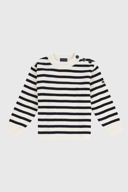 Gestreifter Kinder Pullover im Marine-Stil „Fouesnant - aus Wolle und Acryl - Armor-lux - 1