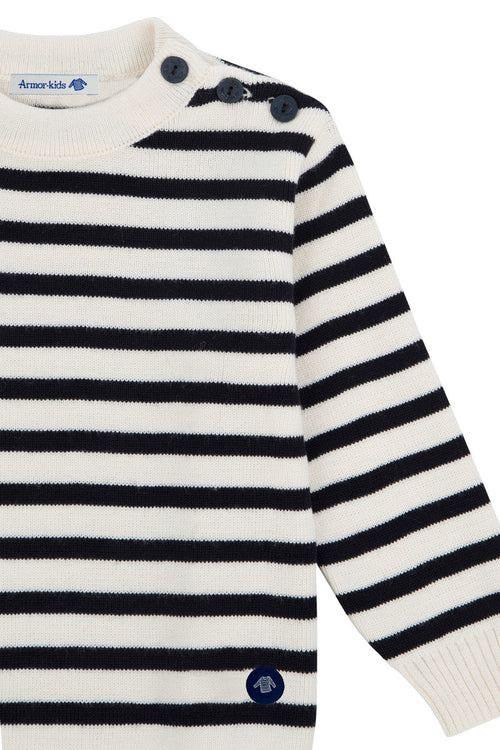 Gestreifter Kinder Pullover im Marine-Stil „Fouesnant - aus Wolle und Acryl - Armor-lux - 2