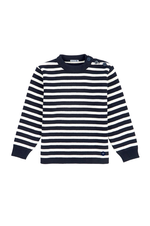 Gestreifter Kinder Pullover im Marine-Stil „Fouesnant - aus Wolle und Acryl - Armor-lux - 2