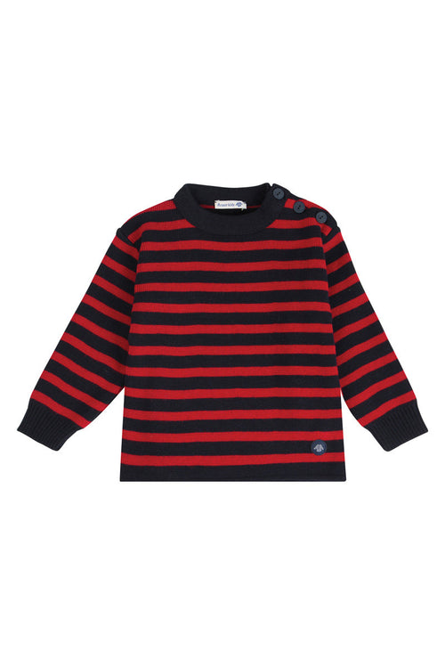 Gestreifter Kinder Pullover im Marine-Stil „Fouesnant - aus Wolle und Acryl - Armor-lux - 1