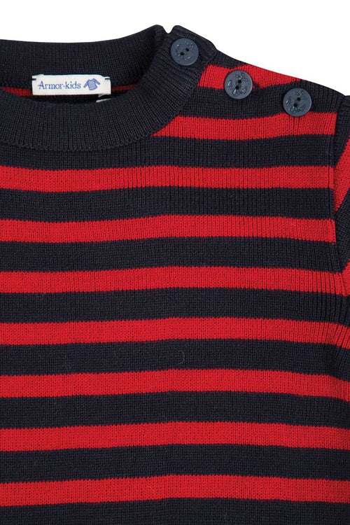 Gestreifter Kinder Pullover im Marine-Stil „Fouesnant - aus Wolle und Acryl - Armor-lux - 2