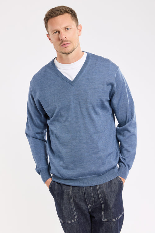 Pull col V manches longues Bérac - laine - Armor-lux - 1