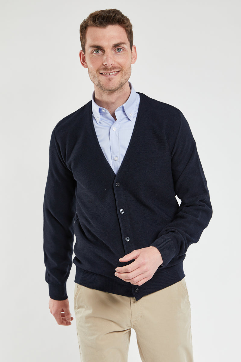 Bérac buttoned cardigan – merino wool and acrylic - Men - AMIRAL ...