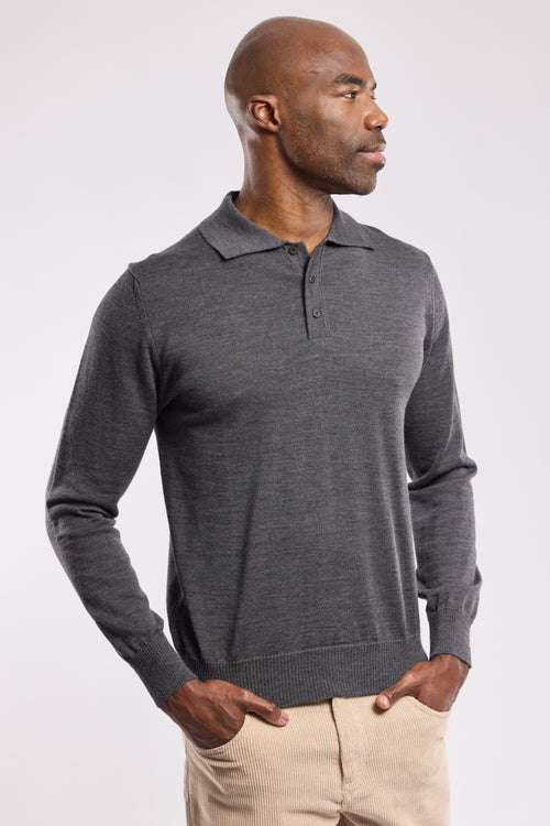 Bérac long sleeved polo shirt - wool - Armor-lux - 1