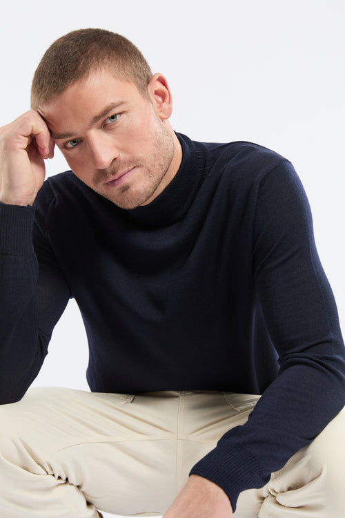 Pull col montant - laine mérinos - Armor-lux - 1