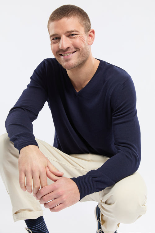 Pullover mit V-Ausschnitt - Baumwolle - Armor-lux - 1