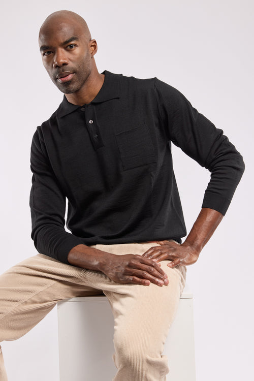 Polo manches longues Bérac - laine mérinos - Armor-lux - 2