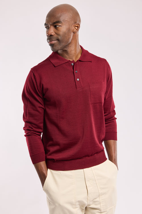 Polo manches longues Bérac - laine mérinos - Armor-lux - 1