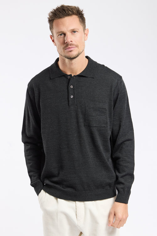 Bérac long-sleeved polo shirt - merino wool - Armor-lux - 1