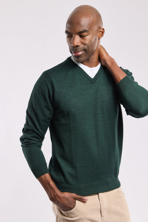 Pullover mit V-Ausschnitt – Merinowolle und Acryl - Armor-lux - 4