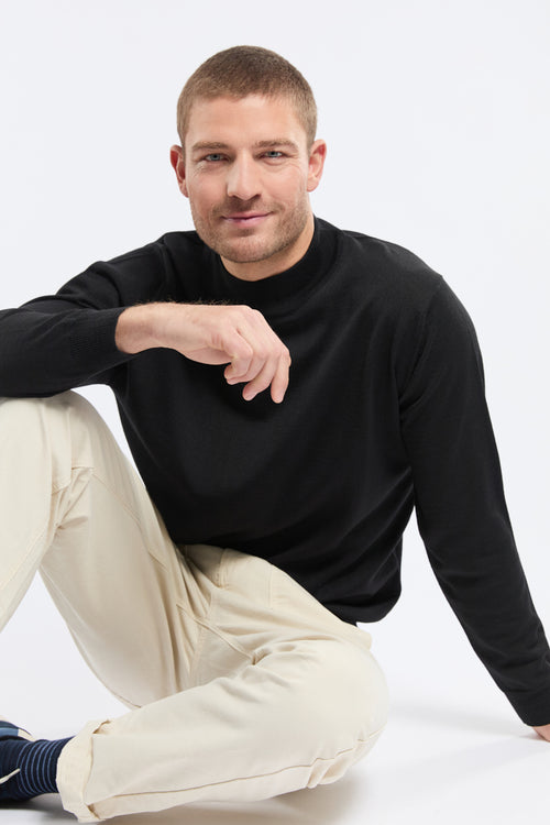 Einfarbiger Pullover mit Stehkragen Bérac – Merinowolle - Armor-lux - 4