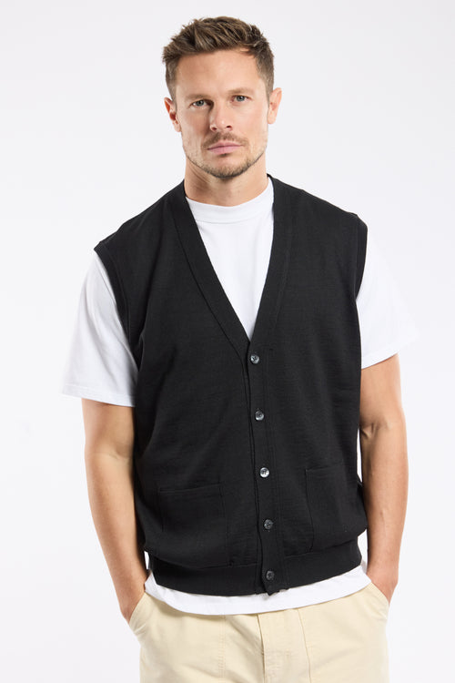 Sleeveless cardigan - merino wool - Armor-lux - 1
