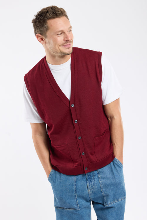 Cardigan sans manche - laine mérinos - Armor-lux - 1