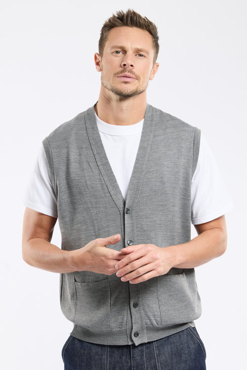 Cardigan sans manche - laine mérinos - Armor-lux - 1