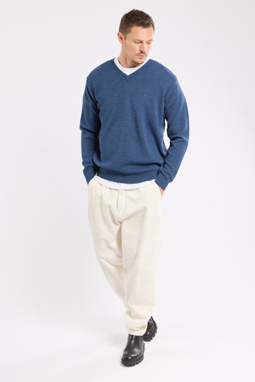 Long sleeved V-neck jumper - wool - Armor-lux - 3