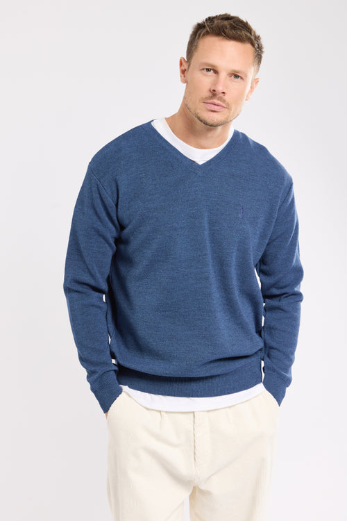 Pull col V manches longues - laine - Armor-lux - 1