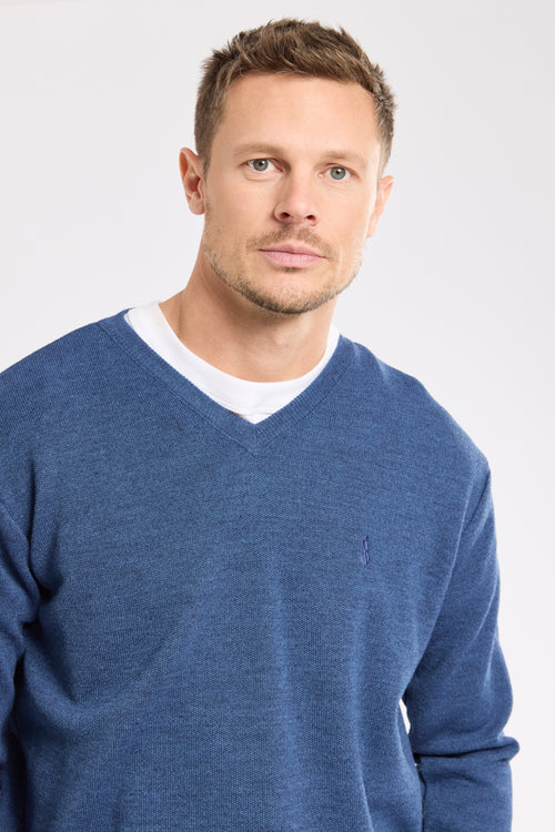 Long sleeved V-neck jumper - wool - Armor-lux - 2