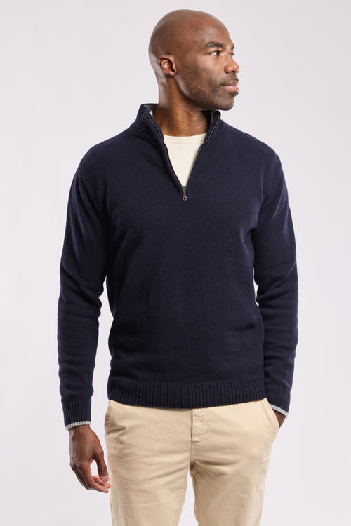 Zip neck jumper - wool - Armor-lux - 1